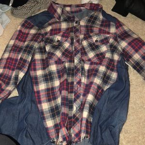 Vintage Havana denim plaid shirts till has tags